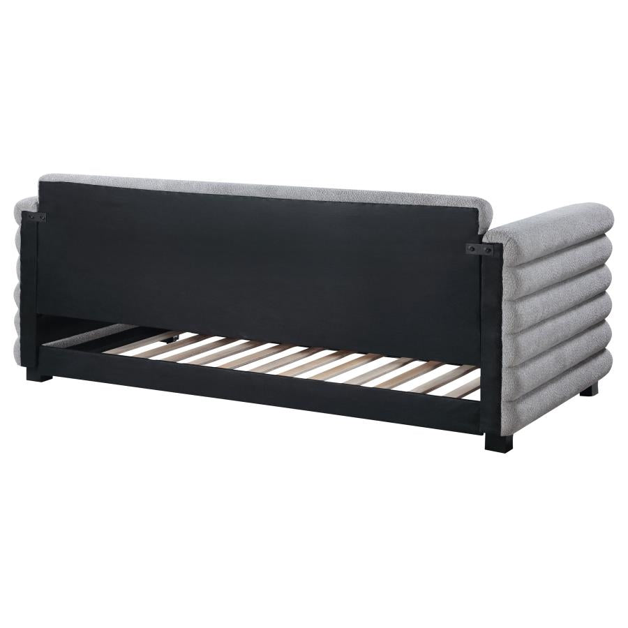Patricia Boucle Upholstered Twin Day Bed with Trundle Grey-zoom-8