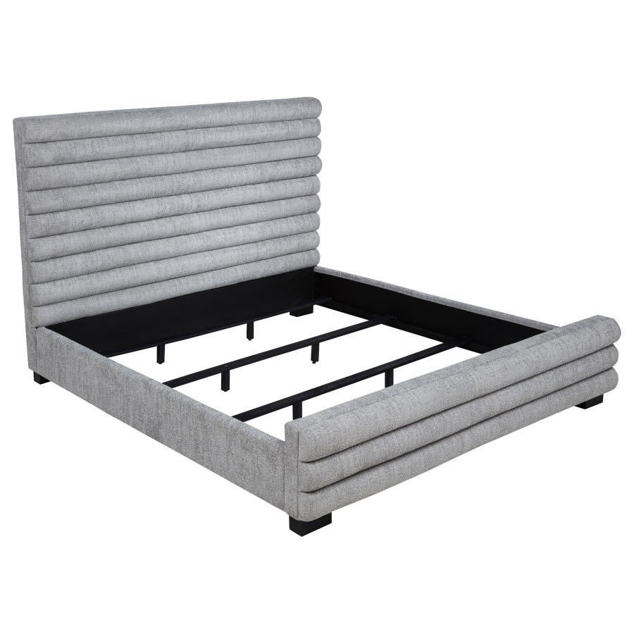 Patricia 58-inch Boucle Upholstered Eastern King Bed Grey-zoom-1