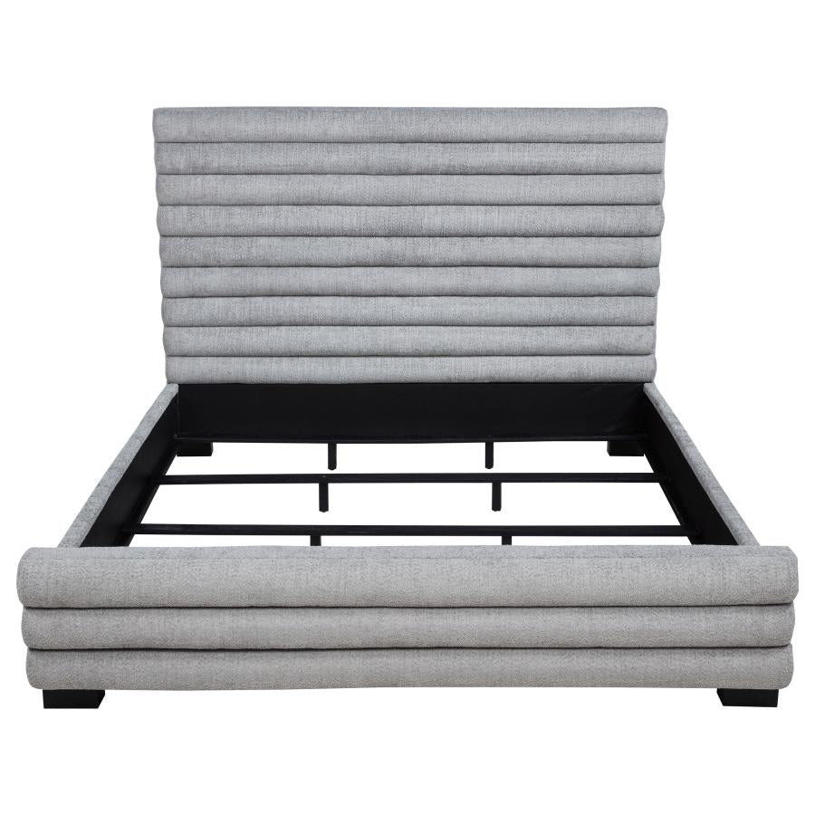 Patricia 58-inch Boucle Upholstered Eastern King Bed Grey-4