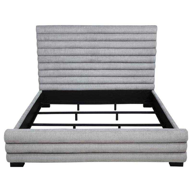 Patricia 58-inch Boucle Upholstered Eastern King Bed Grey-zoom-