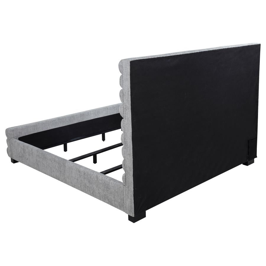 Patricia 58-inch Boucle Upholstered Eastern King Bed Grey-5
