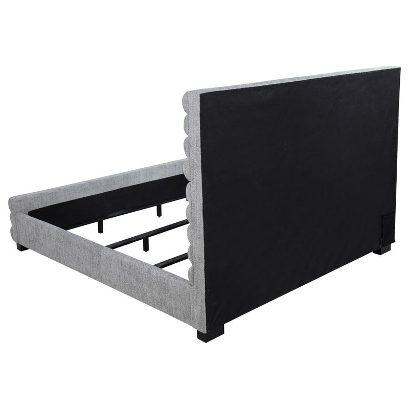 Patricia 58-inch Boucle Upholstered Eastern King Bed Grey-zoom-