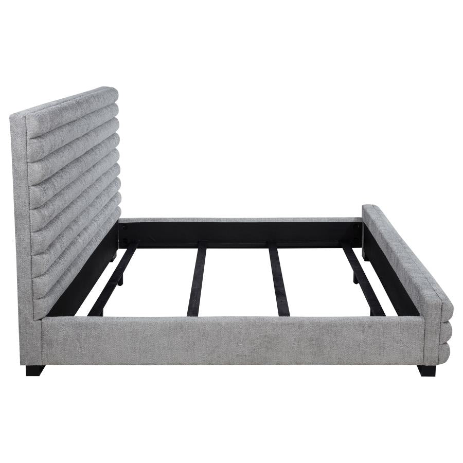 Patricia 58-inch Boucle Upholstered Eastern King Bed Grey-zoom-6