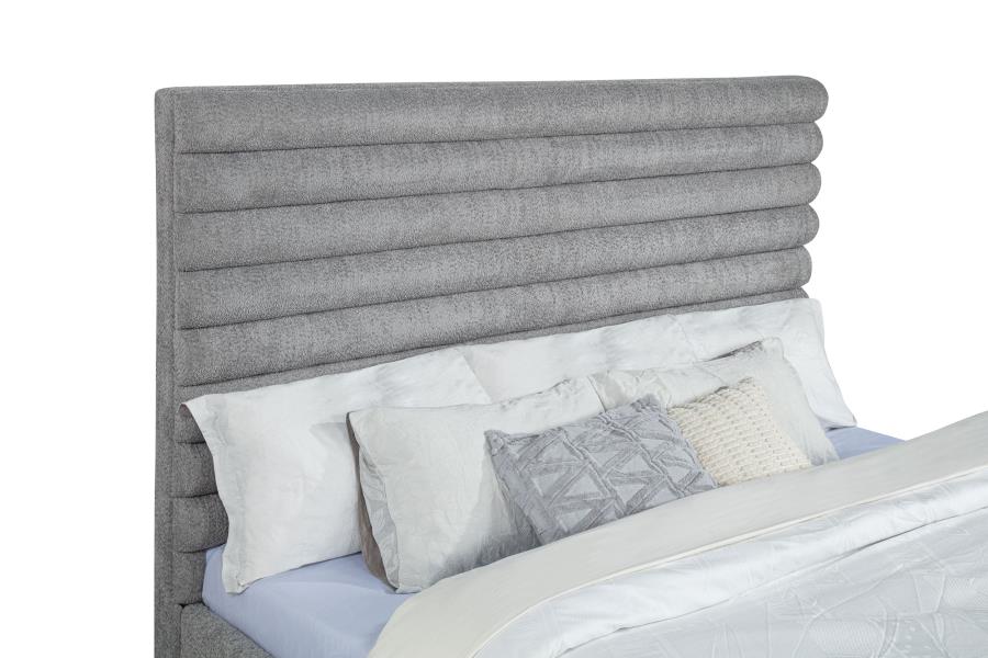 Patricia 58-inch Boucle Upholstered Eastern King Bed Grey-zoom-7