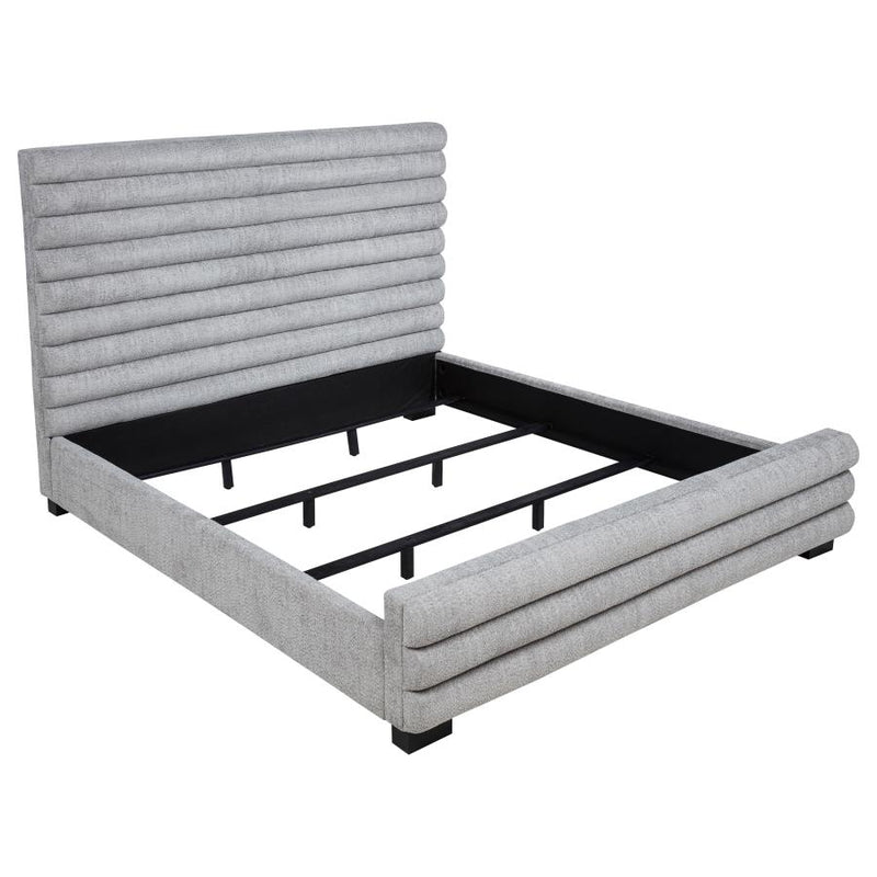 Patricia 58-inch Boucle Upholstered California King Bed Grey-zoom-