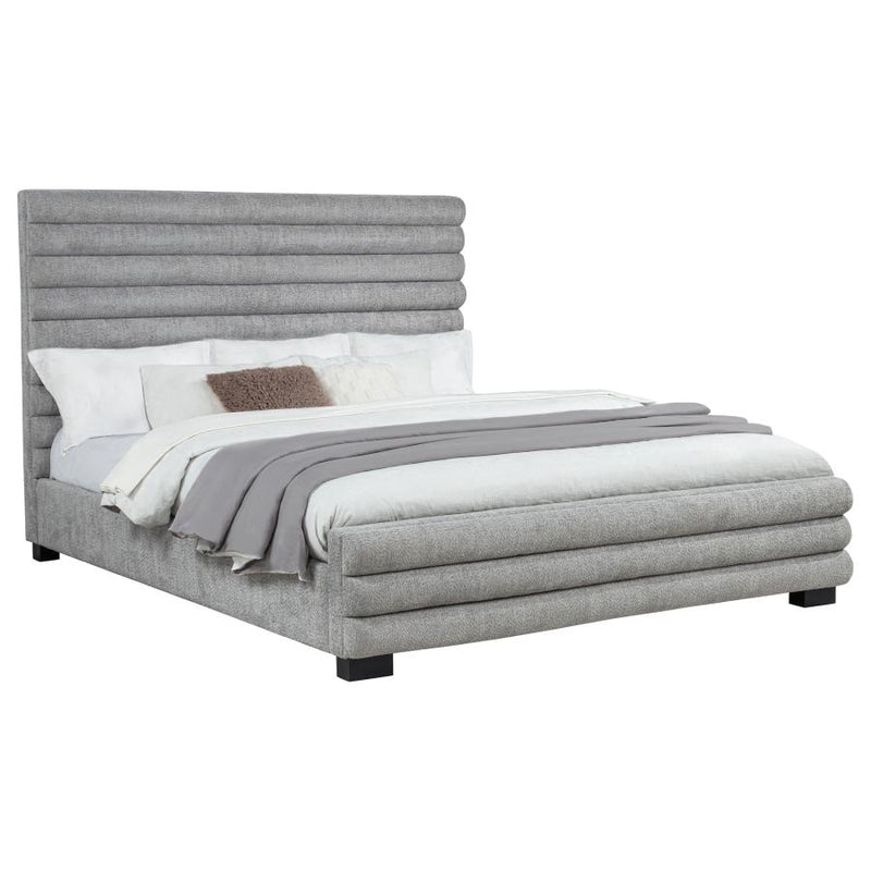 Patricia 58-inch Boucle Upholstered California King Bed Grey-zoom-
