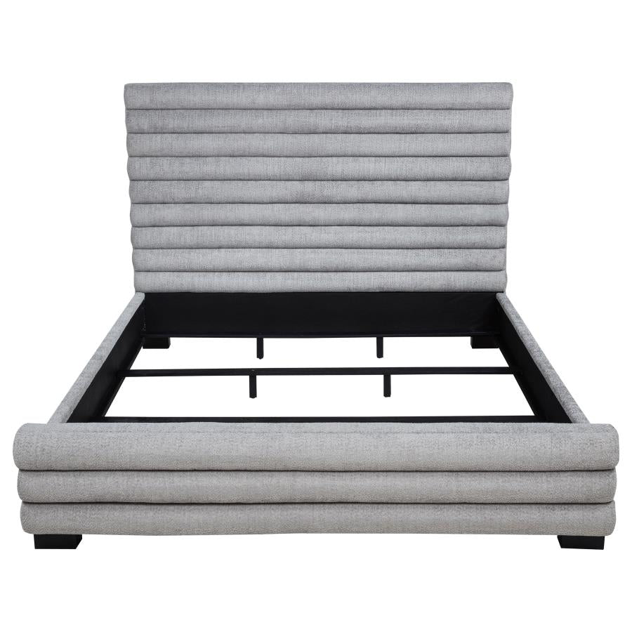 Patricia 58-inch Boucle Upholstered California King Bed Grey-zoom-4