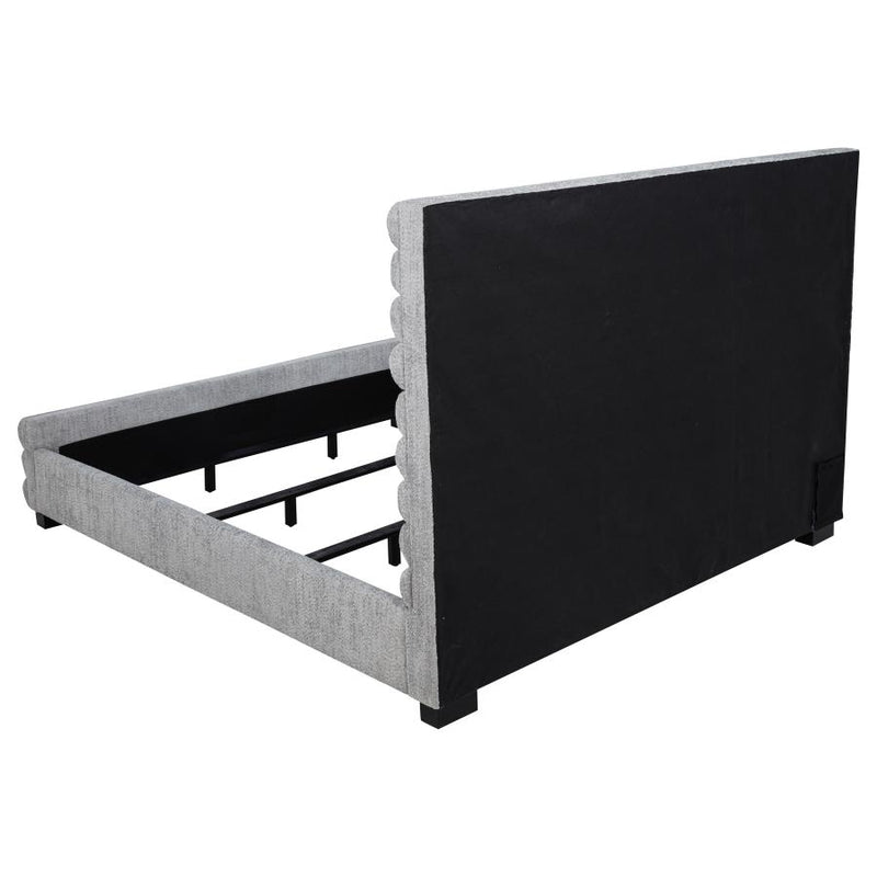 Patricia 58-inch Boucle Upholstered California King Bed Grey-zoom-