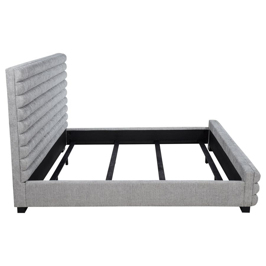 Patricia 58-inch Boucle Upholstered California King Bed Grey-zoom-6