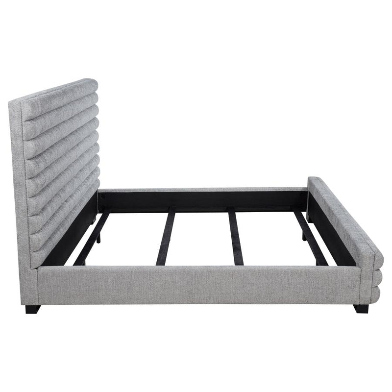 Patricia 58-inch Boucle Upholstered California King Bed Grey-zoom-