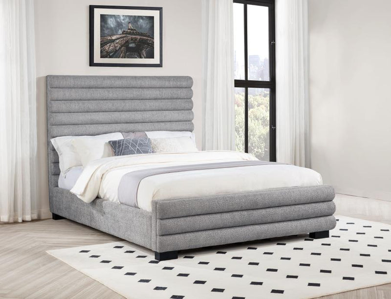 Patricia 58-inch Boucle Upholstered Queen Bed Grey-zoom-