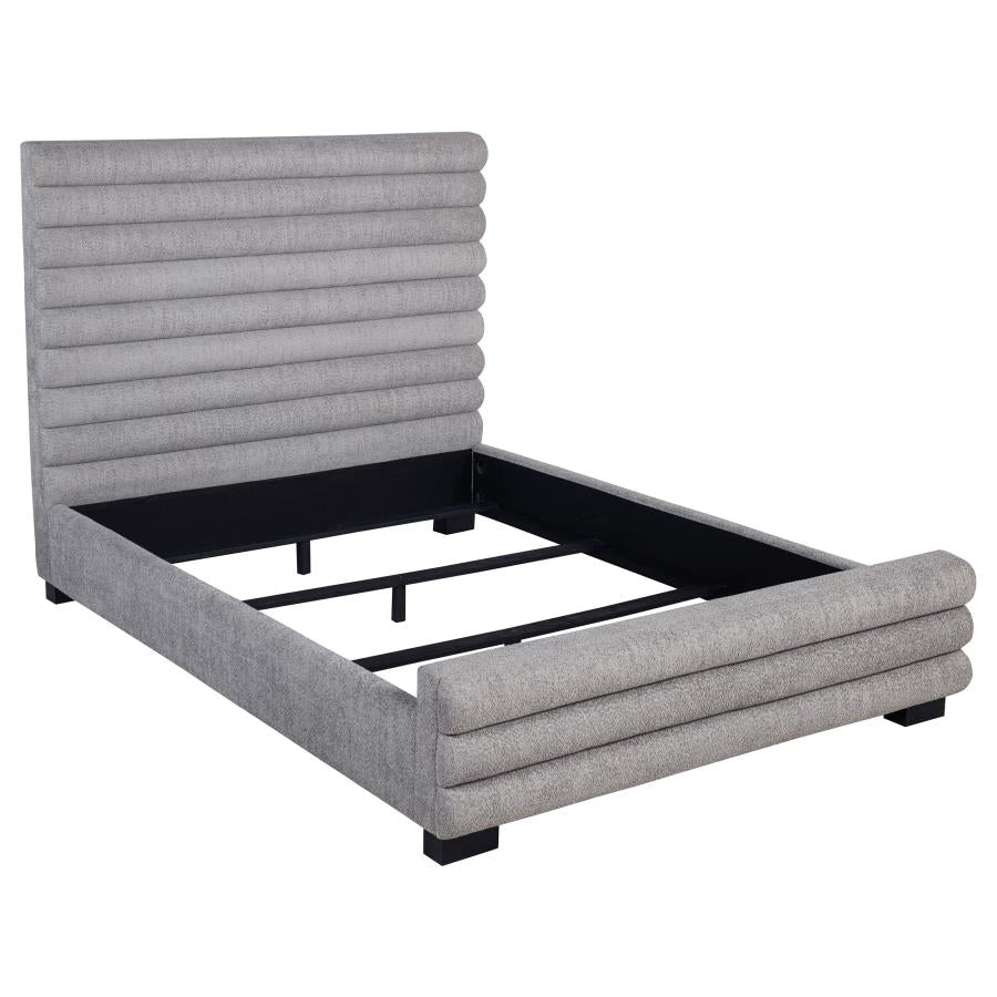 Patricia 58-inch Boucle Upholstered Queen Bed Grey-zoom-1