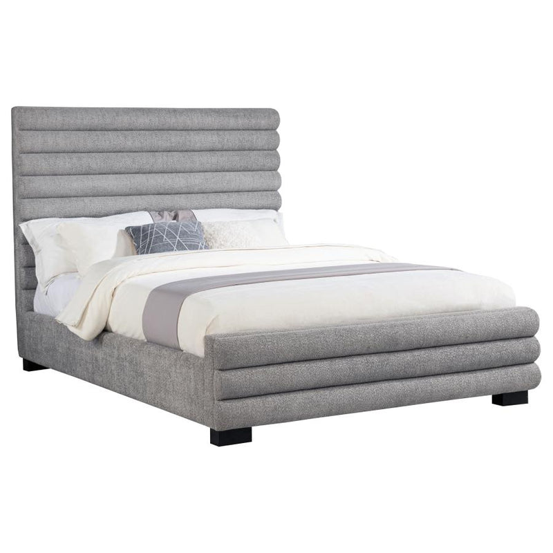 Patricia 58-inch Boucle Upholstered Queen Bed Grey-zoom-