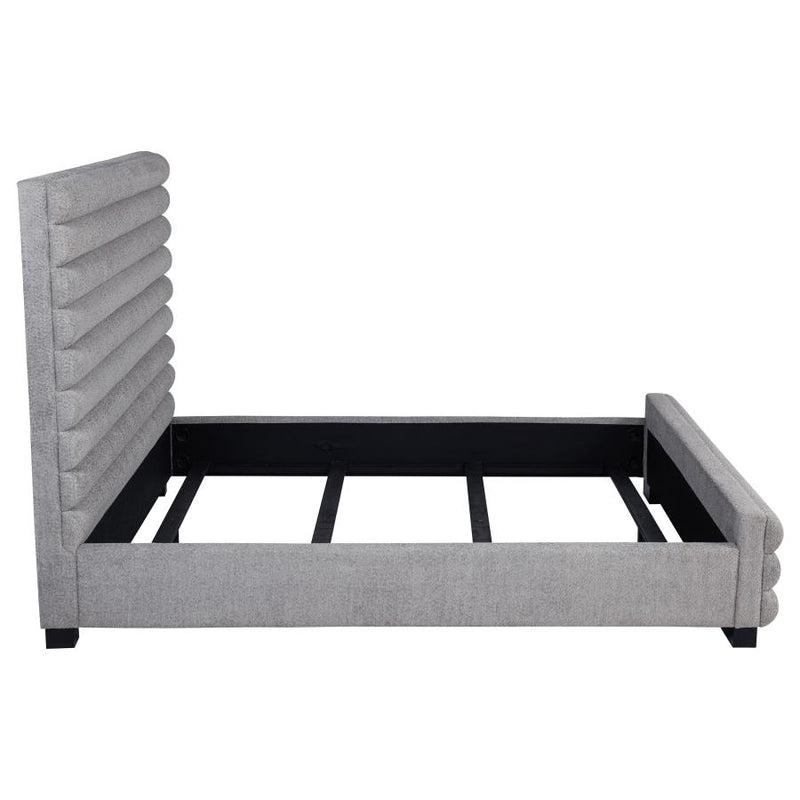 Patricia 58-inch Boucle Upholstered Queen Bed Grey-zoom-