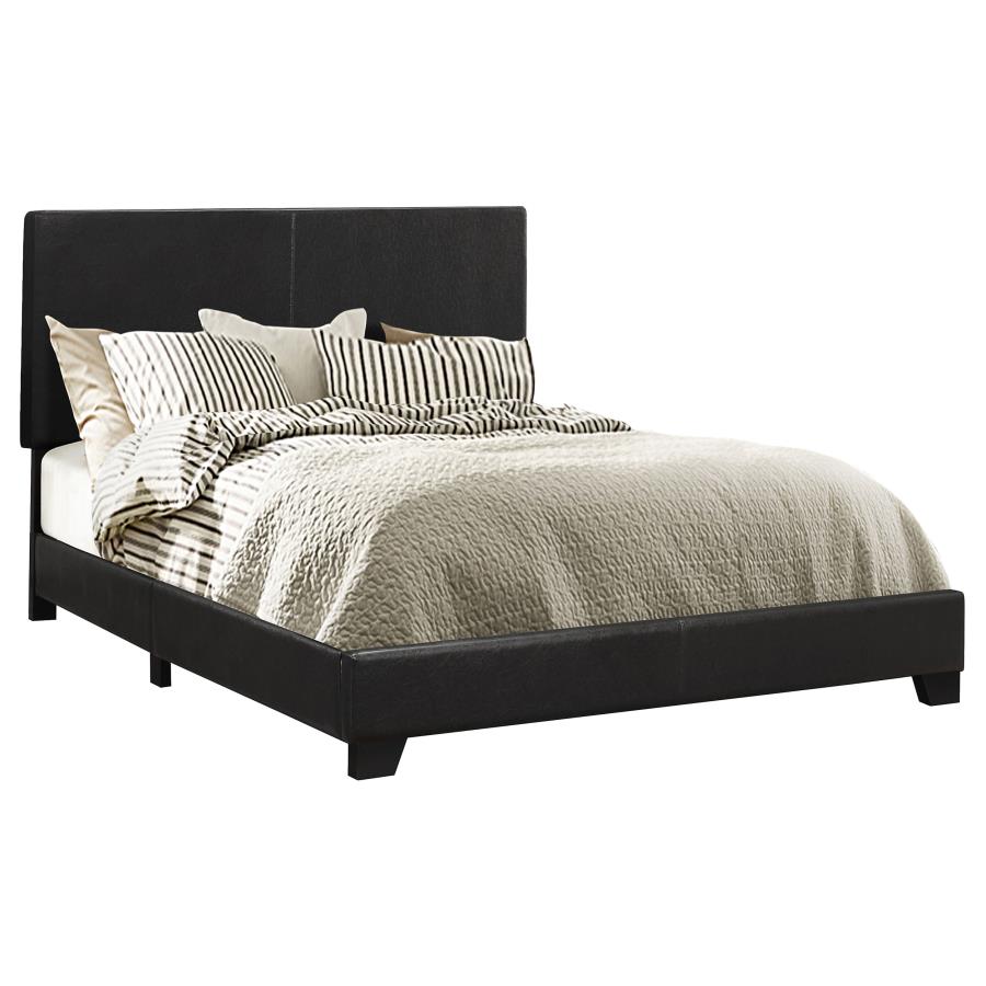 Dorian Faux Leather Upholstered Full Panel Bed Black-zoom-1