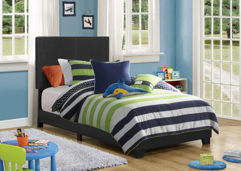 Dorian Faux Leather Upholstered Twin Panel Bed Black-zoom-