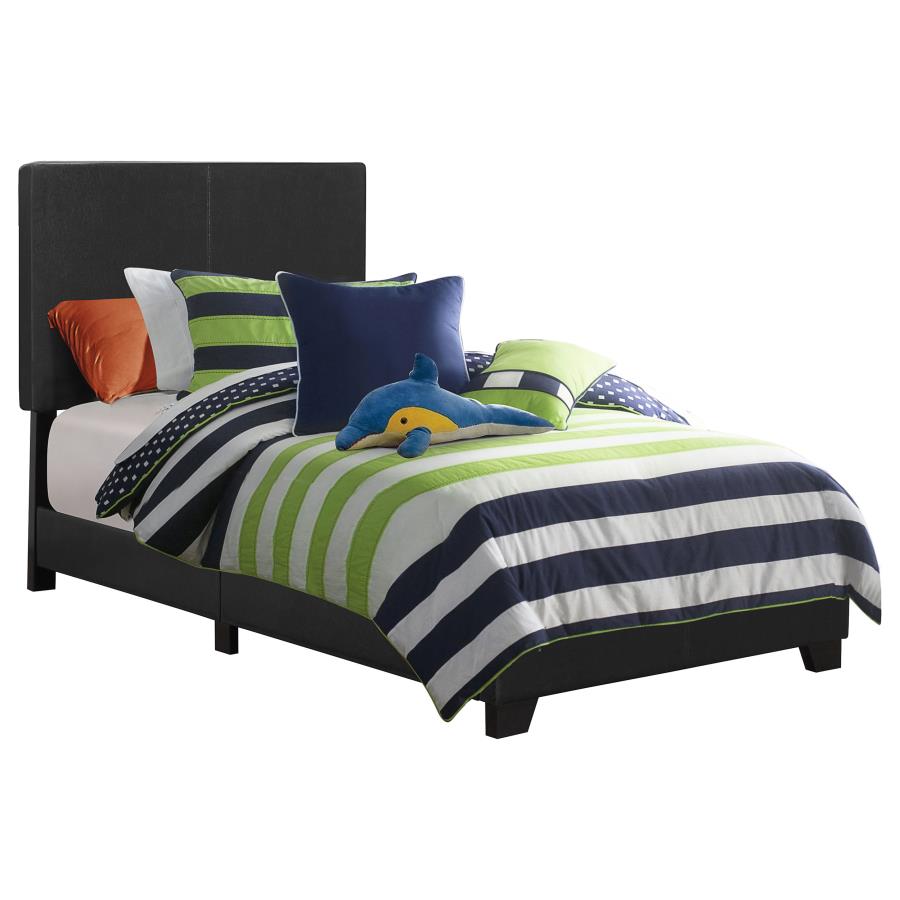 Dorian Faux Leather Upholstered Twin Panel Bed Black-zoom-1