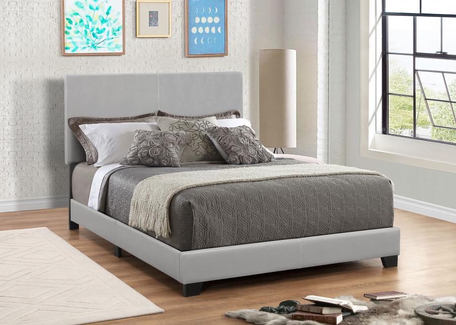 Dorian Faux Leather Upholstered Queen Panel Bed Grey-2