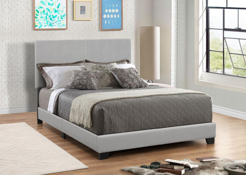 Dorian Faux Leather Upholstered Queen Panel Bed Grey-zoom-