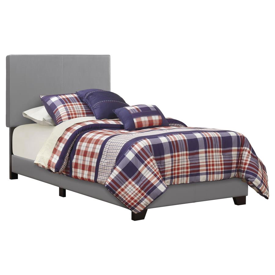 Dorian Faux Leather Upholstered Twin Panel Bed Grey-zoom-1