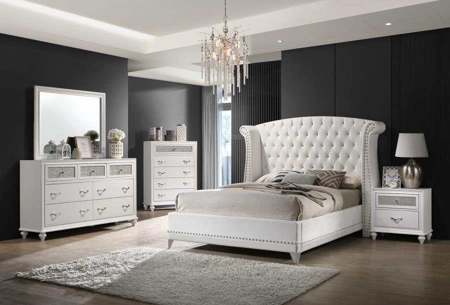 Barzini 5-piece California King Bedroom Set White-zoom-1
