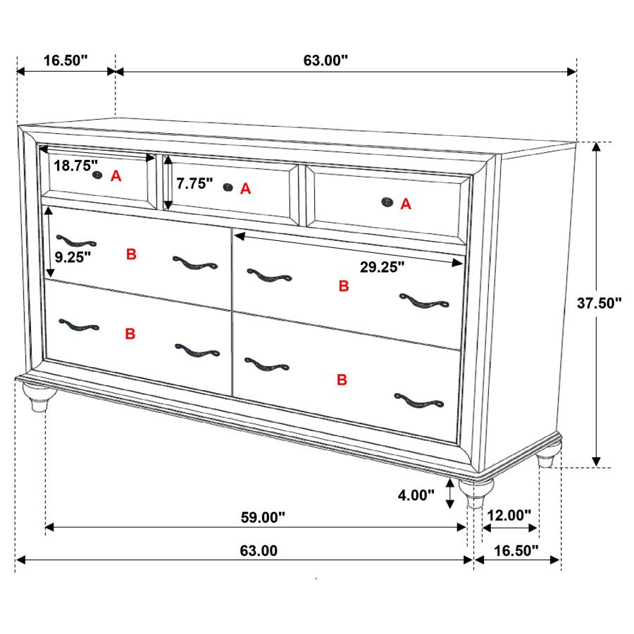 Barzini 4-piece Queen Bedroom Set White-14
