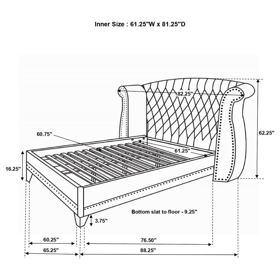 Barzini Upholstered Queen Wingback Bed White-3