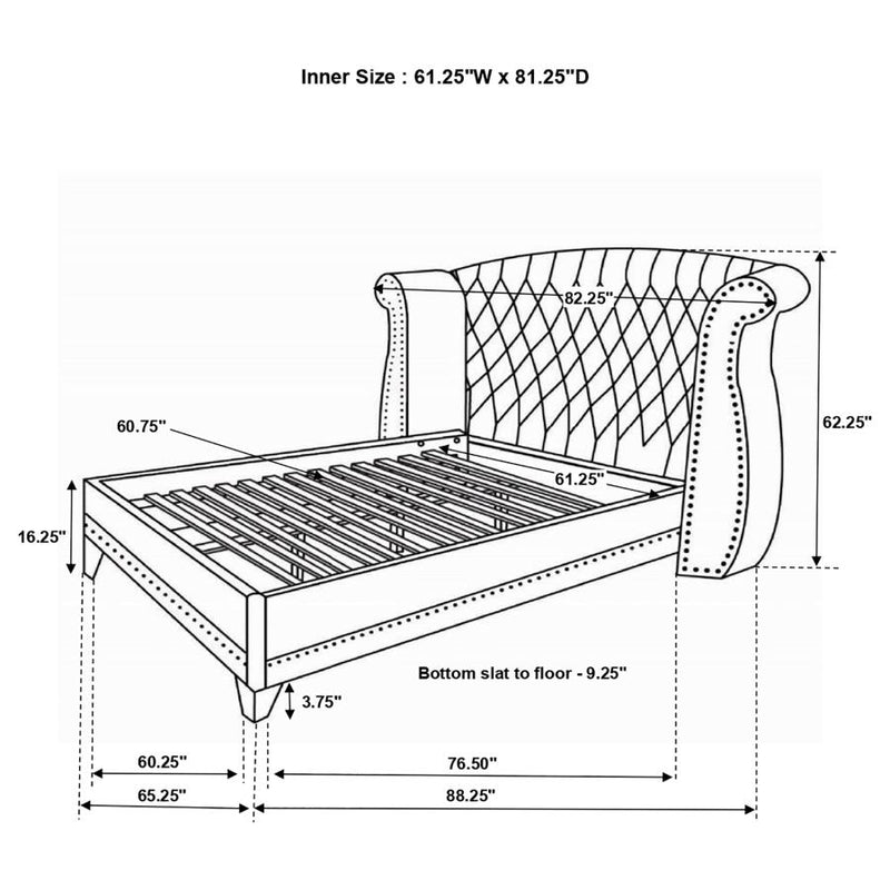 Barzini Upholstered Queen Wingback Bed White-zoom-