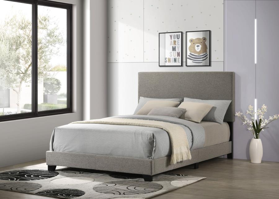 Dorian Fabric Upholstered Full Panel Bed Taupe-zoom-2