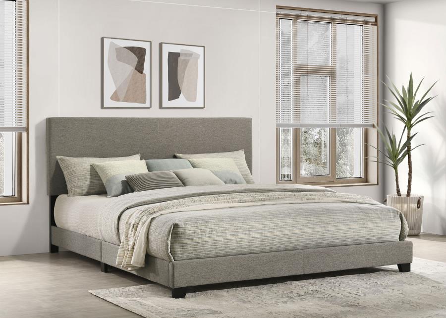 Dorian Fabric Upholstered Eastern King Panel Bed Taupe-zoom-2