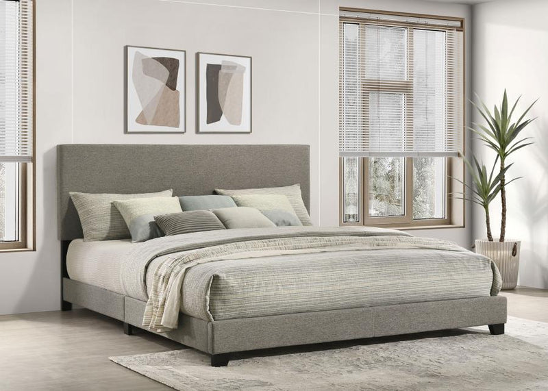 Dorian Fabric Upholstered Eastern King Panel Bed Taupe-zoom-