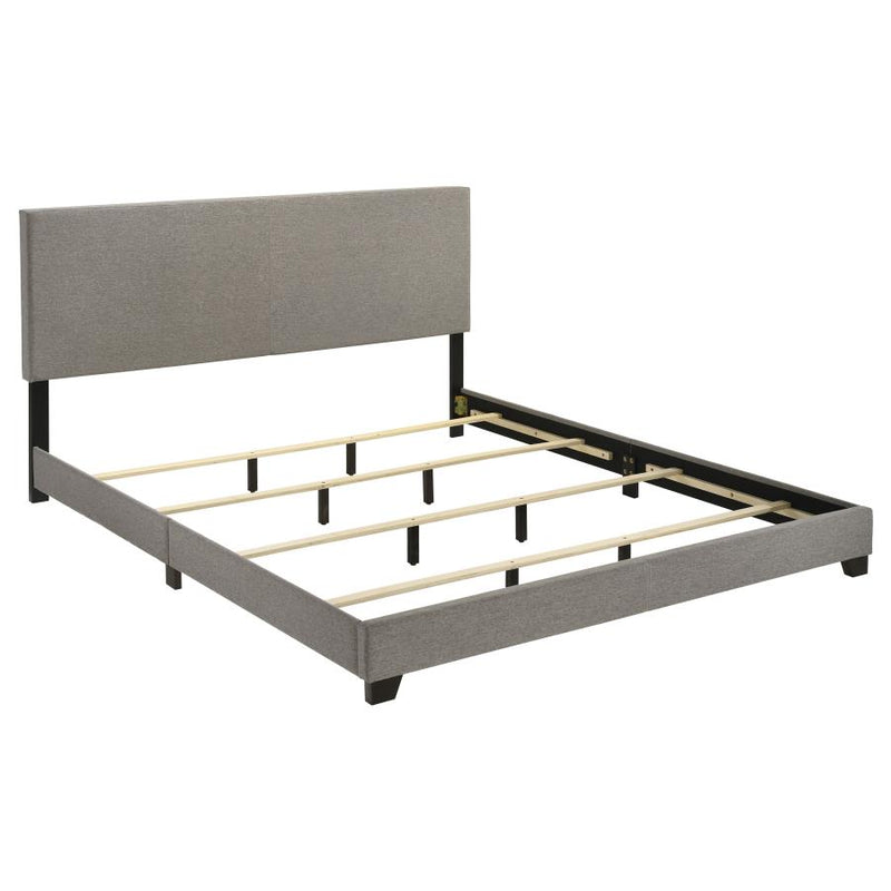 Dorian Fabric Upholstered Eastern King Panel Bed Taupe-zoom-