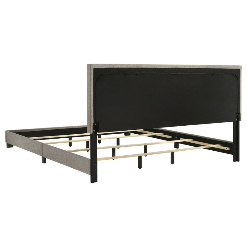 Dorian Fabric Upholstered Eastern King Panel Bed Taupe-zoom-