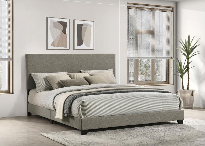 Dorian Fabric Upholstered California King Panel Bed Taupe-zoom-