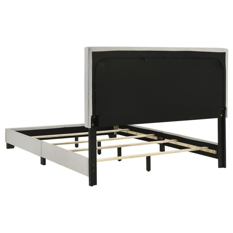 Dorian Fabric Upholstered Full Panel Bed Cream-zoom-