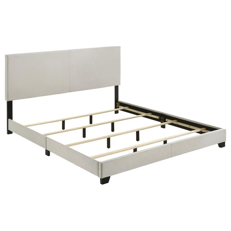 Dorian Fabric Upholstered Eastern King Panel Bed Cream-zoom-