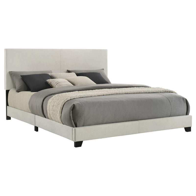 Dorian Fabric Upholstered Eastern King Panel Bed Cream-zoom-