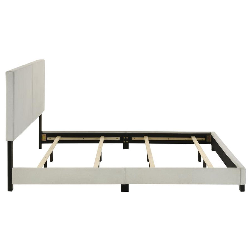 Dorian Fabric Upholstered Eastern King Panel Bed Cream-zoom-