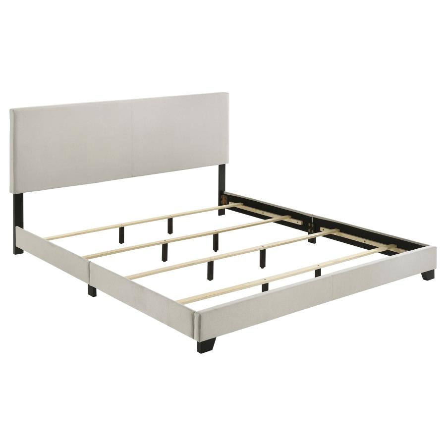 Dorian Fabric Upholstered California King Panel Bed Cream-zoom-3