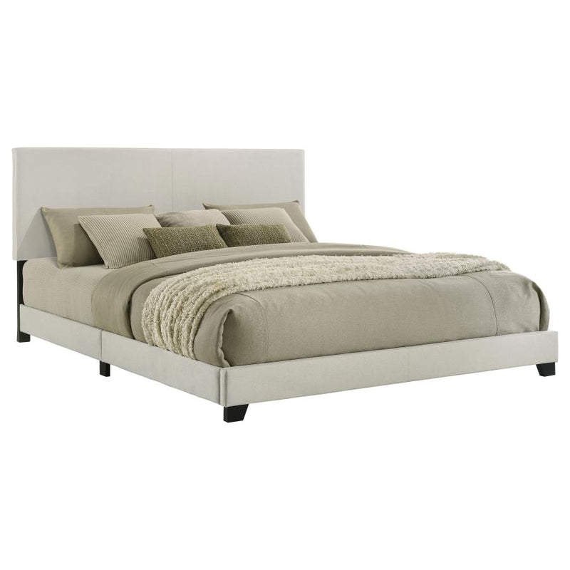 Dorian Fabric Upholstered California King Panel Bed Cream-zoom-