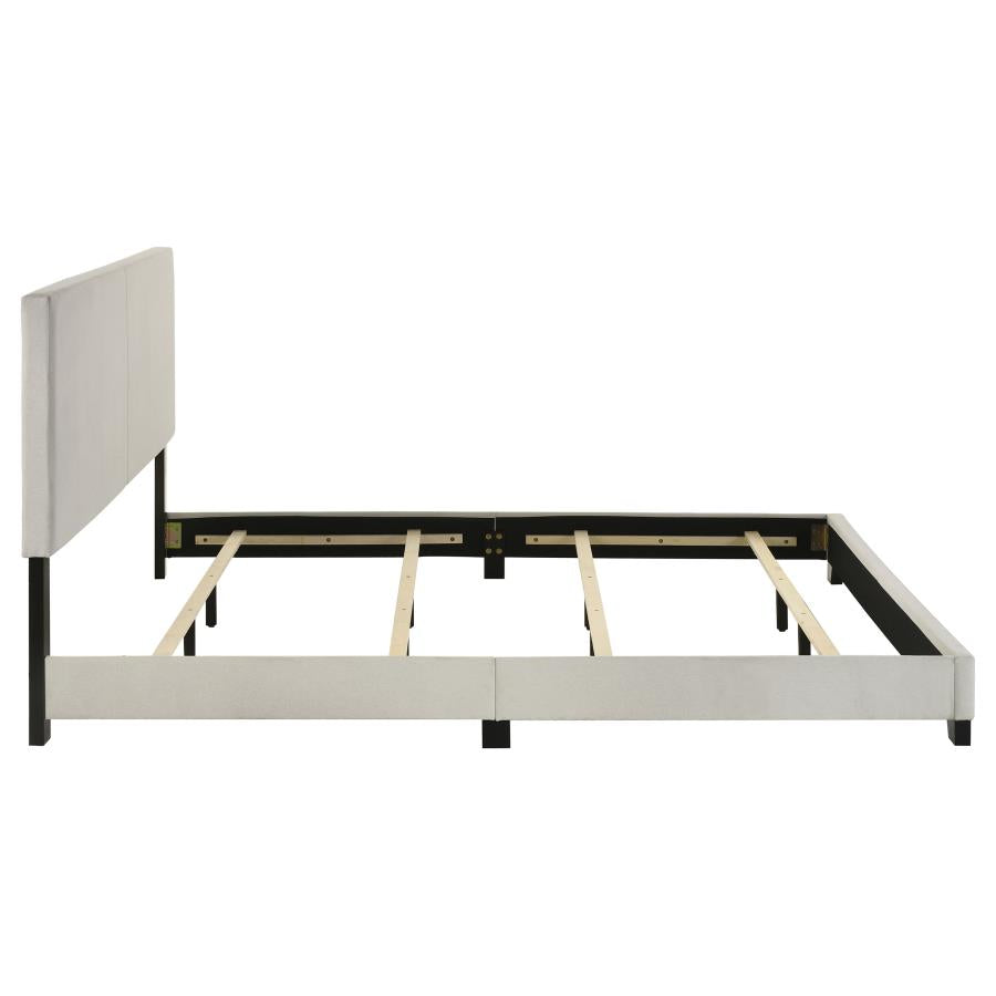 Dorian Fabric Upholstered California King Panel Bed Cream-6