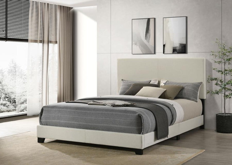 Dorian Fabric Upholstered Queen Panel Bed Cream-zoom-