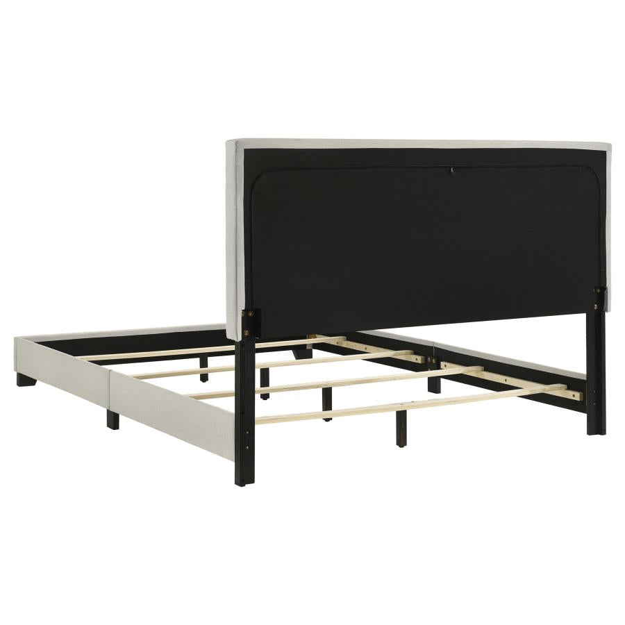Dorian Fabric Upholstered Queen Panel Bed Cream-5