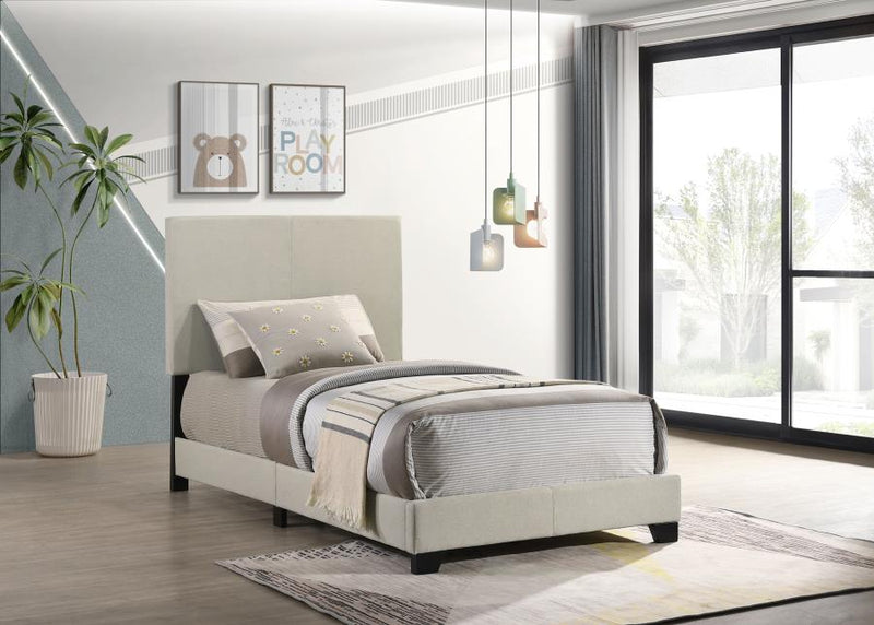 Dorian Fabric Upholstered Twin Panel Bed Cream-zoom-