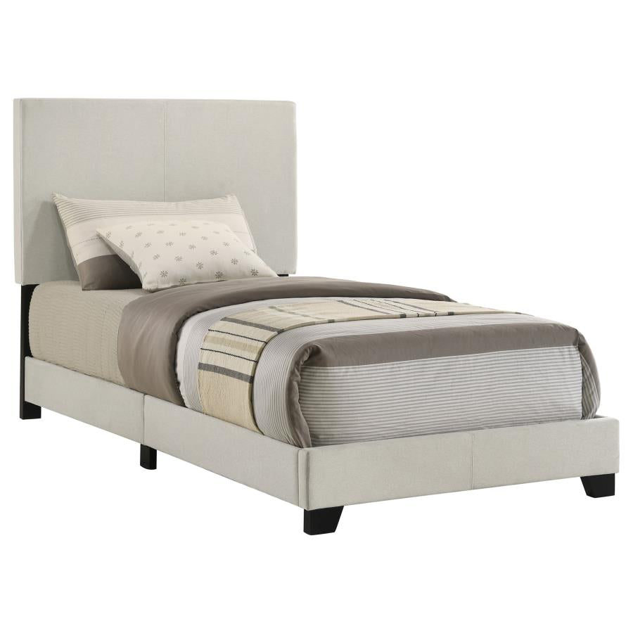 Dorian Fabric Upholstered Twin Panel Bed Cream-1