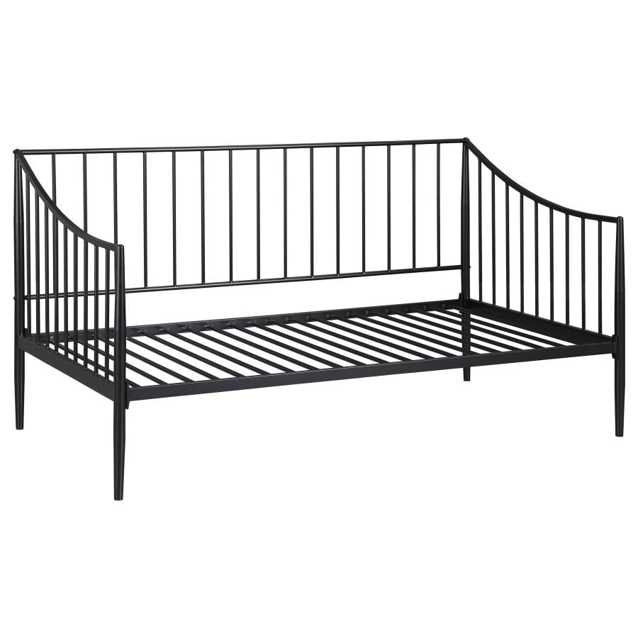 Newbury Metal Twin Daybed Bed Frame Matte Black-zoom-1