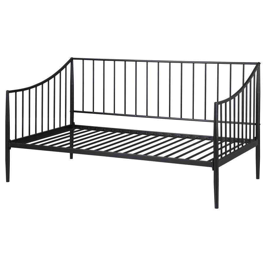 Newbury Metal Twin Daybed Bed Frame Matte Black-zoom-4