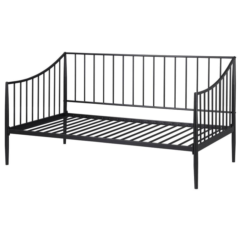 Newbury Metal Twin Daybed Bed Frame Matte Black-zoom-