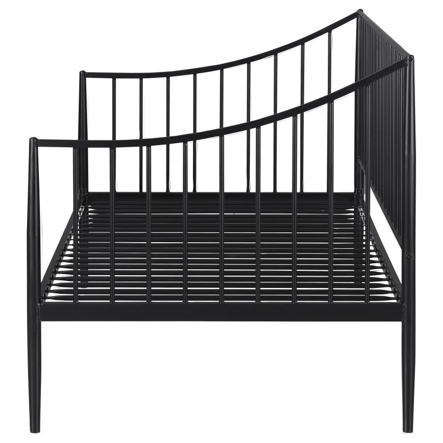 Newbury Metal Twin Daybed Bed Frame Matte Black-zoom-5