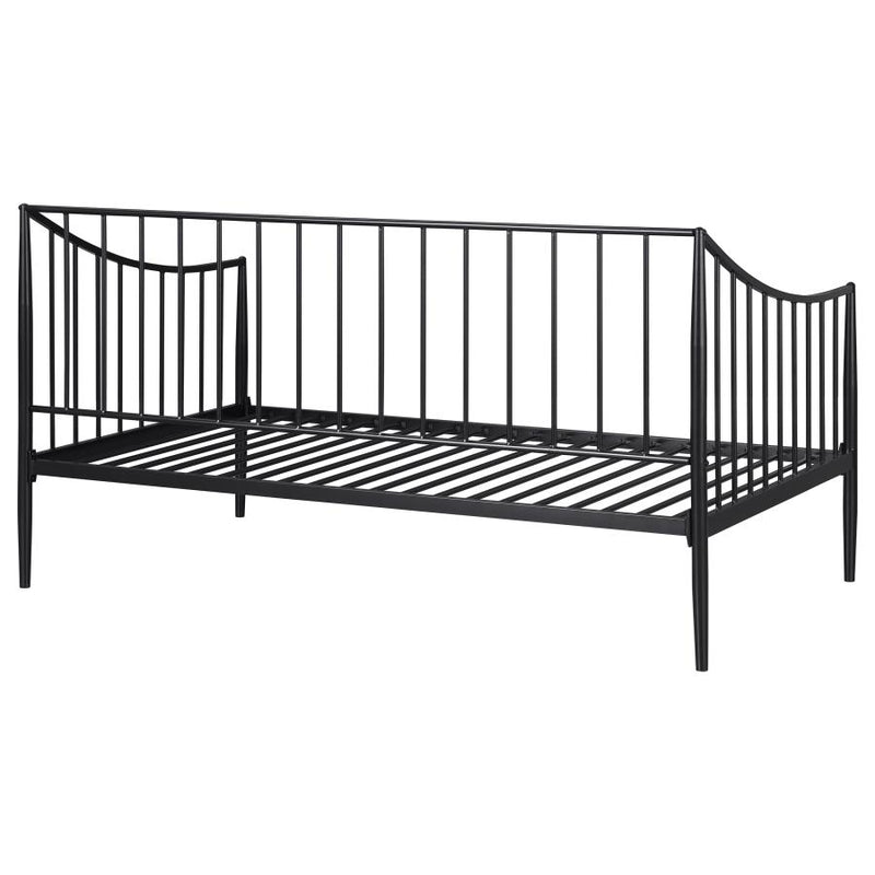 Newbury Metal Twin Daybed Bed Frame Matte Black-zoom-